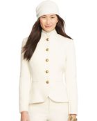 Lauren by Ralph Lauren Wool Peplum Military Jacket - Lyst