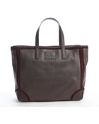 Etro Brown Leather Burgundy Suede Trimmed Travel Bag - Lyst