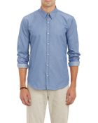 Barneys New York Chambray Shirt - Lyst
