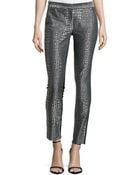 Diane von Furstenberg Metallic Jacquard Straight-Leg Pants - Lyst