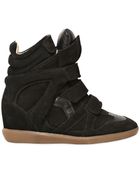 Isabel Marant Etoile 80Mm Bekett Suede Wedge Sneakers - Lyst