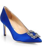Manolo Blahnik Hangisi 70 Satin Pumps - Lyst
