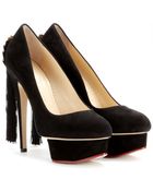 Charlotte Olympia Fantastic Dolly Suede Pumps - Lyst