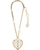 Lanvin Gold-Tone Heart Charm Pendant Necklace - Lyst