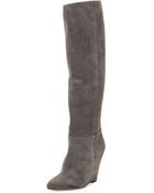 Pour La Victoire Lucia Suede Wedge Knee Boot - Lyst