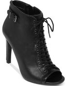 Jessica Simpson Erlene Lace Up Booties - Lyst