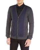 Just Cavalli Grey V-Neck Cardigan - Lyst