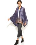Collection Xiix Brushed Foil Knitted Ruana - Lyst