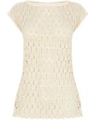 Oasis Crochet Tee - Lyst