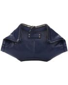 Alexander McQueen Blue Leather 'Demanta' Mini Leather Clutch - Lyst
