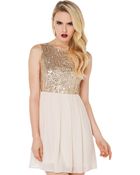 Akira Captivating Sequin Dress In Sand - Lyst
