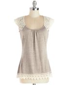 Areve Grace And Lace Top In Sand - Lyst