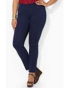 Lauren by Ralph Lauren Stretch-Cotton Skinny Pant - Lyst