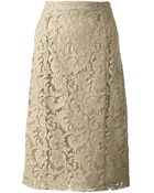 Burberry Embroidered Lace Skirt - Lyst