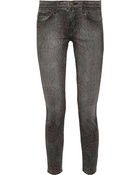 Current/Elliott The Printed Stiletto Mid-Rise Skinny Jeans - Lyst