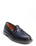 Gucci Blue Horsebit Leather Loafers - Lyst