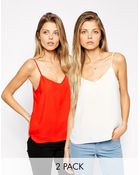 Asos Woven Cami Top 2 Pack Save 17% - Lyst