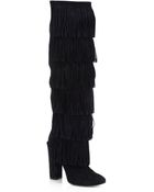 Paul Andrew Tara Fringed Knee-High Suede Boots - Lyst