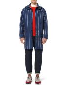 White Mountaineering Hooded Striped Trench Coat - Lyst