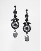 Asos Gothic Gem Drop Earrings - Lyst