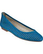 French Sole League Ballet Flat Turquoise Suede - Lyst