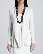 Eileen Fisher Silk-Cotton Interlock Sweater Jacket - Lyst