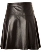 Michael Kors Flared Leather Skirt - Lyst
