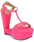 Sw1 Levity Suede Wedge Sandals - Lyst