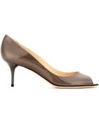Jimmy Choo Isabel Patent-Leather Peep-Toe Pumps - Lyst