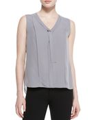 Elie Tahari Skyler Sleeveless Silk Blouse - Lyst