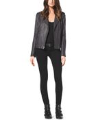 Michael Kors Leather Moto Jacket - Lyst