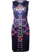 Mary Katrantzou 'Directopos' Fitted Dress - Lyst