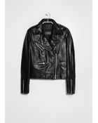 Mango Leather Biker Jacket - Lyst