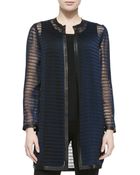 Elie Tahari Reversible Mesh Soho Coat - Lyst