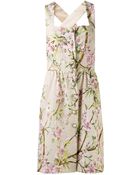 Dolce & Gabbana Floral Print Square Dress - Lyst