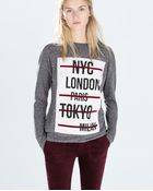 Zara Printed T-shirt - Lyst