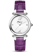 Ferragamo Idillio Violet Leather Strap Watch, 34Mm - Lyst