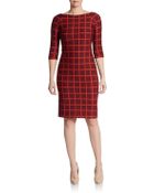 Donna Morgan Ponte Grid-Print Sheath Dress - Lyst