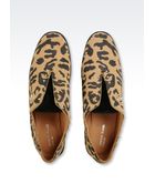 Armani Jeans Flat Shoe In Animal Print Suede - Lyst