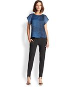 Halston Heritage Snakeskin-Print Chiffon Blouse - Lyst