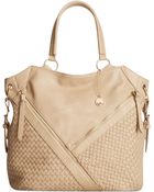 Big Buddha Winona Double Zipper Woven Tote - Lyst