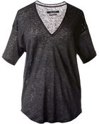 Isabel Marant Grey Linen Top - Lyst