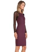 Mason by Michelle Mason Mesh Long Sleeve Dress - Lyst