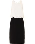 L'Agence Bicolour Crepe Dress - Lyst
