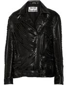 Acne Studios Mason Laser-Cut Leather Biker Jacket - Lyst