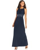 Js Boutique Embellished Keyhole Halter Gown - Lyst
