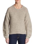 Helmut Lang Cropped Wool-Blend Sweater - Lyst