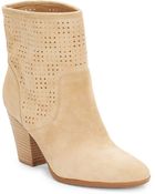 Enzo Angiolini Gettup Laser-Cut Suede Ankle Boots - Lyst