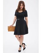 Forever 21 Belted Skater Dress - Lyst