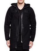 Rick Owens Long Leathertrim Hooded Parka - Lyst